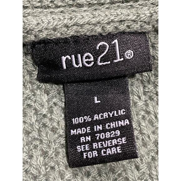 rue21 Women's Size Large Shawl Collar Open Front Cardigan Green - Picture 7 of 8